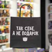 Пакет подарочный «Так себе, а не подарок», 22 × 22 × 11 см